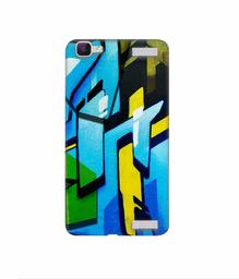 Amazon Brand - Solimo Designer Blue and Yellow Texture 3D Printed Hard Back Case Mobile Cover for Vivo V1 Max