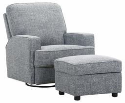 Amazon Brand – Ravenna Home Modern Swivel Recliner with Storage Ottoman, 33.9