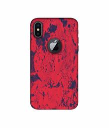 Amazon Brand - Solimo Designer Red Paint 3D Printed Hard Back Case Mobile Cover for Apple iPhone X (Logo Cut)