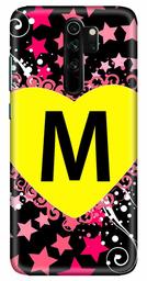 Amazon Brand - Solimo Designer Heart Pattern Alphabet-M 3D Printed Hard Back Case Mobile Cover for Xiaomi Redmi Note 8 Pro