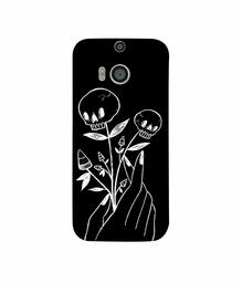 Amazon Brand - Solimo Designer Skull Flower 3D Printed Hard Back Case Mobile Cover for HTC One M8