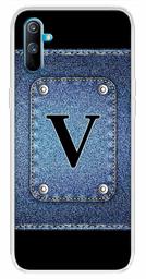 Amazon Brand - Solimo Designer Multicolor Button Jeans Alphabet-V Printed Soft Back Case Mobile Cover for Realme C3