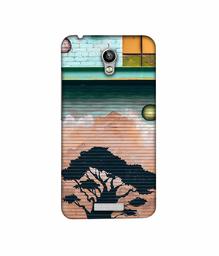 Amazon Brand - Solimo Designer Tree Painting 3D Printed Hard Back Case Mobile Cover for Micromax Canvas Spark Q380