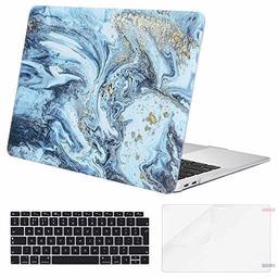 Eono by Amazon MacBook Case 2018-2020 Release A2179 A1932 with Retina Display, Plastic Hard Shell&Keyboard Cover&Screen Protector Compatible with MacBook Air 13 inch with Touch ID,Creative Wave