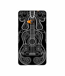 Amazon Brand - Solimo Designer White Gitar On Black 3D Printed Hard Back Case Mobile Cover for Microsoft Lumia 535