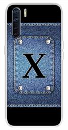 Amazon Brand - Solimo Designer Multicolor Button Jeans Alphabet-X Printed Soft Back Case Mobile Cover for Oppo F15