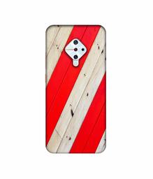 Amazon Brand - Solimo Designer Red and Cream Color Wood 3D Printed Hard Back Case Mobile Cover for Vivo S1 Pro