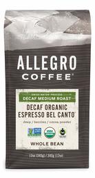 Allegro Café descafeinado orgánico expreso Bel Canto café entero, 12 oz