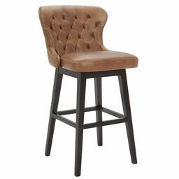 Amazon Brand – Stone & Beam Morgan Faux Leather Memory-Swivel Barstool, 42.1