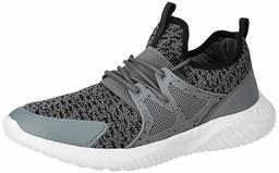 Amazon Brand - Symactive Men's Grey/Black Running Shoes-8 UK (SYM-ET-002A)