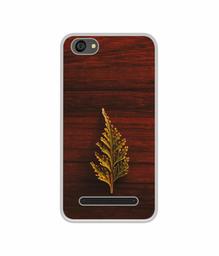 Amazon Brand - Solimo Designer Leaf on Wood UV Printed Soft Back Case Mobile Cover for Lyf Wind 6