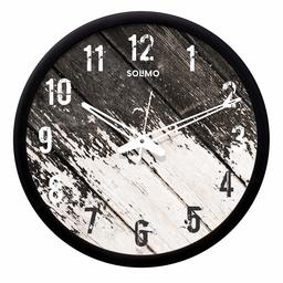 Amazon Brand - Solimo 12-inch Wall Clock - Desginer (Silent Movement, Black Frame), SC-1011