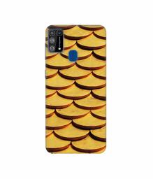 Amazon Brand - Solimo Designer Wooden Semi Circle Texture 3D Printed Hard Back Case Mobile Cover for Samsung Galaxy M31