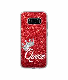 Amazon Brand - Solimo Designer Queen On Red Glitter UV Printed Soft Back Case Mobile Cover for Samsung Galaxy S8