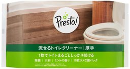 [Amazon Brand] Presto! Flushable Toilet Cleaner Thick 10 Sheets x 2 Pack