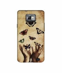 Amazon Brand - Solimo Designer Butterflies 3D Printed Hard Back Case Mobile Cover for Samsung Galaxy S2