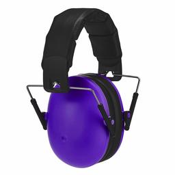 AmazonBasics Kids’ Ear Defenders, with Soft Foam and Pivoting Ear Cups, Noise Reduction Earmuffs, Hearing Protection, Construction, Shooting, Purple