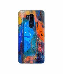 Amazon Brand - Solimo Designer Blue and Orange Brush 3D Printed Hard Back Case Mobile Cover for LG G7 ThinQ