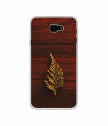 Amazon Brand - Solimo Designer Leaf on Wood UV Printed Soft Back Case Mobile Cover for Samsung Galaxy J7 Prime