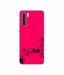 Amazon Brand - Solimo Designer Black Pattern on Pink 3D Printed Hard Back Case Mobile Cover for Oppo F15