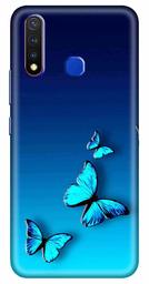 Amazon Brand - Solimo Designer Butterfly Blue Design 3D Printed Hard Back Case Mobile Cover for Vivo Y19 / Vivo U20