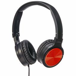 (Renewed) AmazonBasics Lightweight On-Ear Headphones - Red