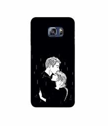 Amazon Brand - Solimo Designer Couples Standing in Rain 3D Printed Hard Back Case Mobile Cover for Samsung Galaxy S6 Edge Plus