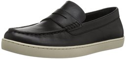 Amazon Brand - 206 Collective Men's Seabeck Boat/Penny Loafer on Cupsole Sneaker, Black Leather, 12 D US