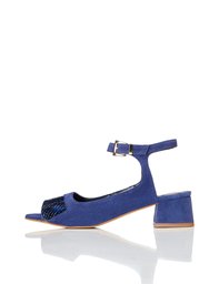 Amazon Brand - find. Women's Open Toe Sharp Block Heel Multicolour (Blue) US 10.5