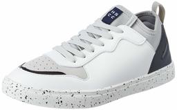 Amazon Brand - House & Shields Men's White/Grey PU Sneakers-9 UK (43 EU) (10 US) (AZ-HS-013)