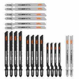 Umi. Dewalt Jigsaw Blade, Jigsaw Blade, Tip, Tool Set, 20 Pieces, For Carpentry, Ironwork, Stainless Steel, For Cutting Hitachi, Bosch Makita, Black and Decker