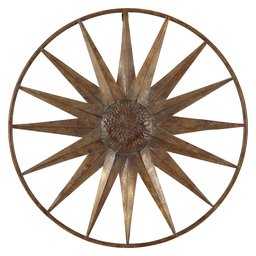 Amazon Brand – Stone & Beam Iron Sun Wall Art Decor - 23 Inch, Bronze Metal Finish