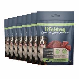 Marque Amazon - Lifelong - Friandises pour chiens, sans blé, avec mono-protéine, avec agneau, betterave et ortie (8 pack x 240gr)