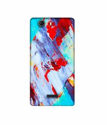 Amazon Brand - Solimo Designer Blue and Red Brush Texture 3D Printed Hard Back Case Mobile Cover for Micromax Canvas Nitro 2 E311