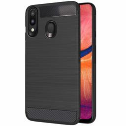 Amazon Brand - Solimo Protective Mobile Cover (Soft & Flexible Back Case) for Samsung Galaxy A20 (Black)