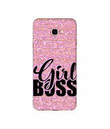 Amazon Brand - Solimo Designer Girl Boss On Pink Sparkle 3D Printed Hard Back Case Mobile Cover for Samsung Galaxy J4 Plus