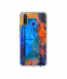 Amazon Brand - Solimo Designer Blue and Orange Brush UV Printed Soft Back Case Mobile Cover for Vivo U20