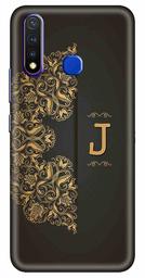 Amazon Brand - Solimo Designer Black Pattern Alphabet-J 3D Printed Hard Back Case Mobile Cover for Vivo Y19 / Vivo U20