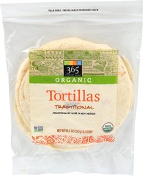 365 Everyday Value, Organic Unbleached Flour Tortillas, 6 ct (FROZEN)