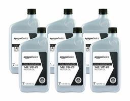 AmazonBasics Full Synthetic Motor Oil (SN Plus) - 5W-20-1 Quart - 6 Pack