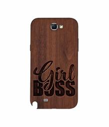 Amazon Brand - Solimo Designer Girl Boss On Wood 3D Printed Hard Back Case Mobile Cover for Samsung Galaxy Note 2 N7100