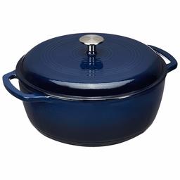 AmazonBasics SX-75QTSL Faitout en fonte émaillée - 6.9 L, bleu marine, 7.3QT