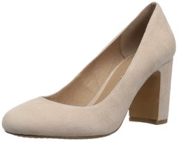 206 Collective Women's Coyle Round Toe Block Heel Pump-High, blush suede, 11.5 C/D US