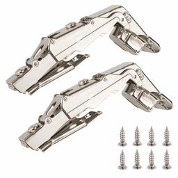 AmazonBasics 35mm Face Frame Hinge, Nickel plated finish,1 Pair