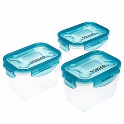 Amazon Brand - Solimo Plastic Food Storage Container Set, (3 pieces, 600ml)