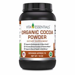 Vita Essentials Organic Cocoa Powder, 16 Ounce