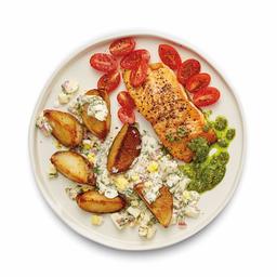 Amazon Meal Kits,Pesto Salmon & Roasted Potatoes with Gribiche Sauce, Serves 2