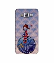 Amazon Brand - Solimo Designer Lady Vector Patternn 3D Printed Hard Back Case Mobile Cover for Samsung Galaxy E7