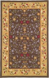 Pinzon Hand-hooked Autumn Border Wool Rug