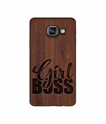 Amazon Brand - Solimo Designer Girl Boss On Wood 3D Printed Hard Back Case Mobile Cover for Samsung Galaxy A3 (2016)